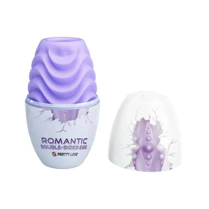 Masturbating Sleeve Romantic - double-sided egg design for enhanced solo or couple play, featuring soft, flexible texture for peak pleasure.