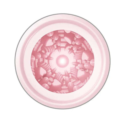 Interior view of Masturbator Egg Pleasure Egg I Pink with textured design for enhanced solo satisfaction and pleasure.