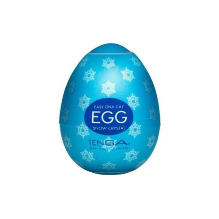 Masturbator Egg Snow - TENGA EGG Snow Crystal blue with snowflakes, compact design for discreet pleasure