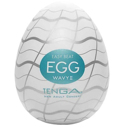 Masturbator Egg Wavy II discreet masturbation sleeve for intense stimulation, travel-friendly, made from soft thermoplastic elastomer.