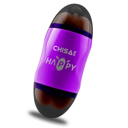 Masturbator Happy Cup Pussy and Ass T-Skin dual-texture pleasure device with vibrant purple design