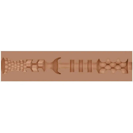 Cross-section of Masturbator Janice Griffith Eden Pussy sleeve showing textured interior design.