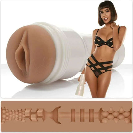 Masturbator Janice Griffith Eden Pussy in chocolate tone with textured interior for lifelike experience