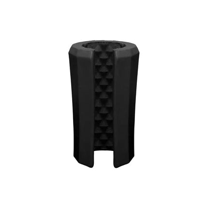 Masturbator Platinum Silicone Black with textured interior and sleek design for enhanced sensations and easy cleaning.