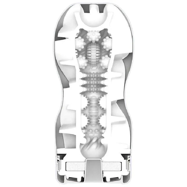Masturbator Premium Air Cushion Cup internal view showing elastomer tube for intense stimulation.
