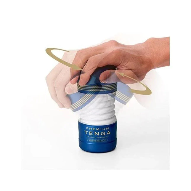 Masturbator Premium Rolling Head Cup from Tenga Premium Series with innovative rolling mechanism for enhanced experience.