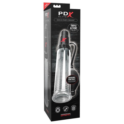 Masturbator Suck-N-Pump Stoker in packaging, showcasing dual-action features for customizable adult pleasure.