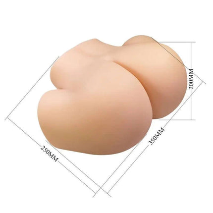 Masturbator Vagina and Ass 7 kg 3D TPE toy showing dimensions for realistic experience.
