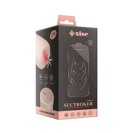 Masturbator with Sucking Efect and Vibration Suctroker V10.0 I box packaging