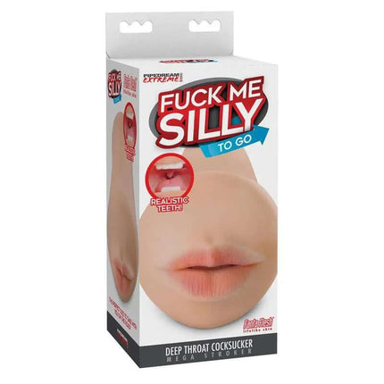 Masturbator Mouth Deep Throat packaging showing realistic mouth and teeth design.