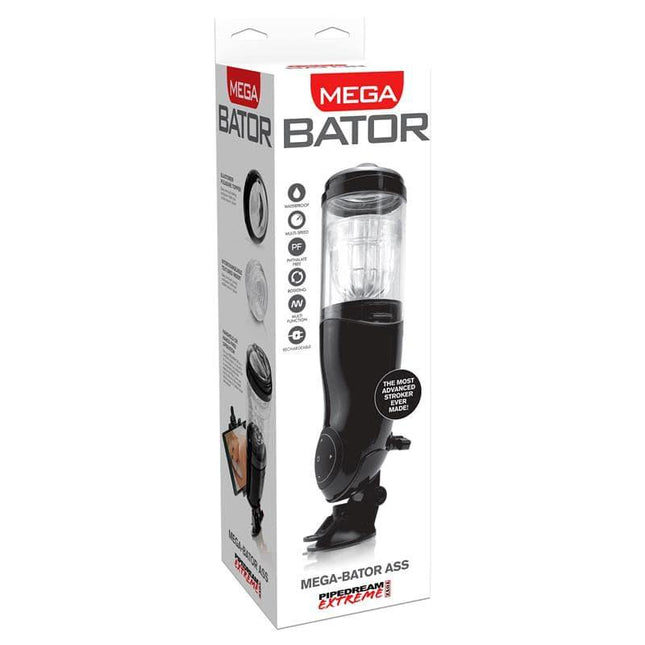 Mega-Bator Ass - Hands-free USB-rechargeable stroker with advanced features for an enhanced experience. No batteries needed.