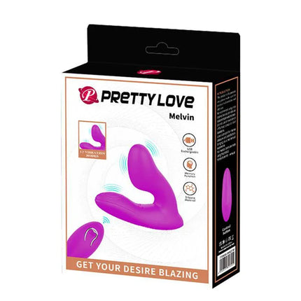 Melvin Vibrating But Plug with Remote in packaging, featuring dual motors for perineum and prostate stimulation.