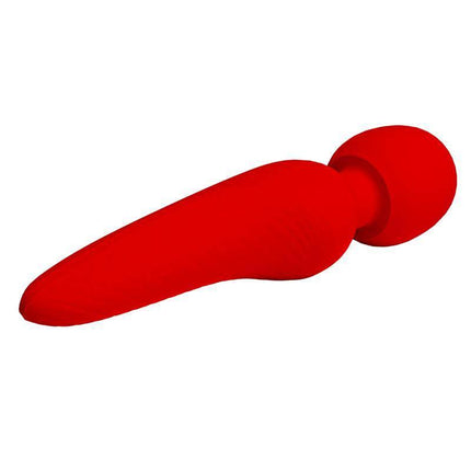 Meredith Massager Wand Red compact cordless massage wand for targeted muscle relief in premium silicone, red color.