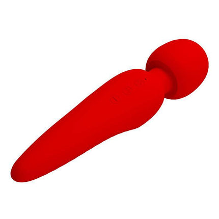 Meredith Massager Wand Red, compact cordless wand for targeted muscle relief, premium silicone, high-torque motor, 5 speeds.