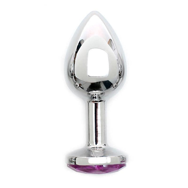 Metal Butt Plug Sofia Pink Jewel with a zinc alloy body and pink jewel base
