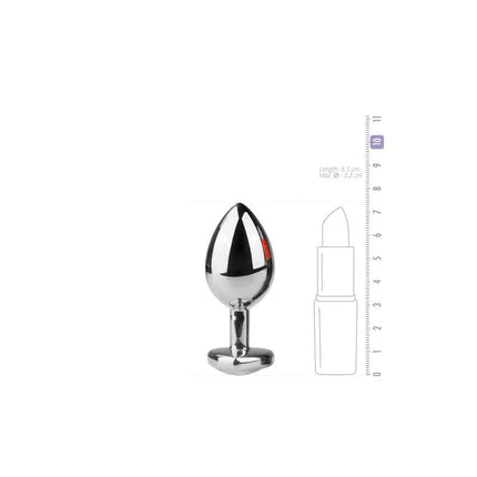 Metal Plug No. 7 - Silver / Clear with polished aluminum finish and crystal heart base for comfortable wear and temperature play.