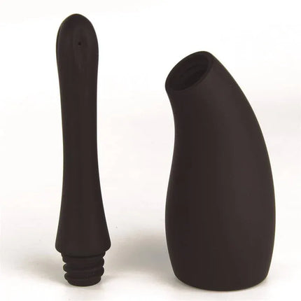 Meticulous Deluxe Cleaner Silicone Black with body-safe nozzle and flexible silicone design for intimate toy cleaning.