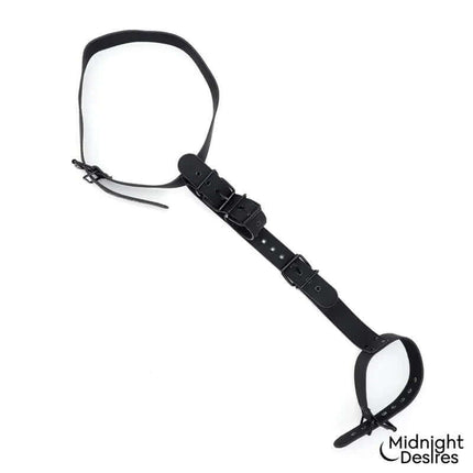 Collar and Wrist Cuffs Body Restraint Set by Midnight Desires, made from 100% vegan leather for soft, flexible, and durable restraint.