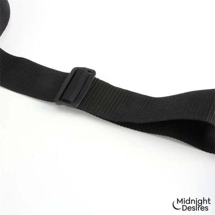 Restraints Set Arm and Neck in black vegan leather with Velcro closure, designed for comfort and adjustability by Midnight Desires.