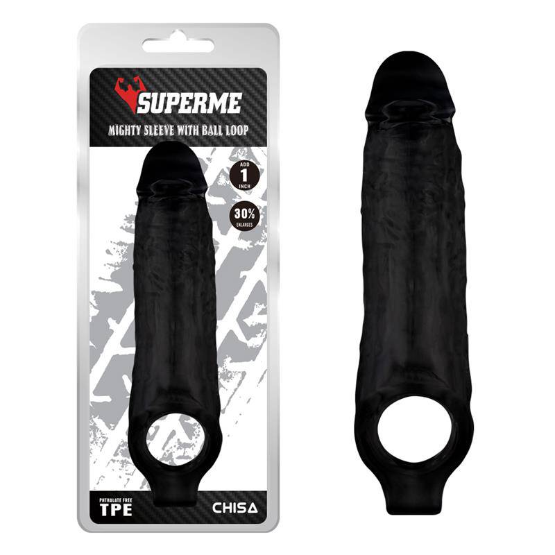 Mighty Sleeve With Ball Loop Black - secretsextoys.store