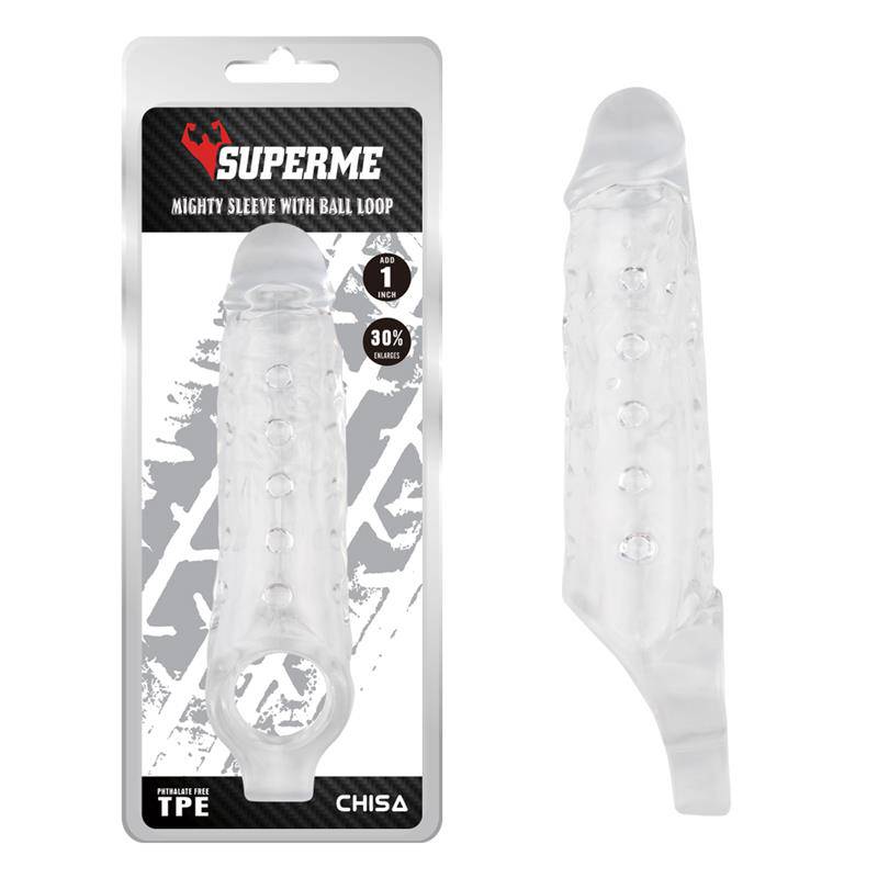Mighty Sleeve With Ball Loop Clear - secretsextoys.store