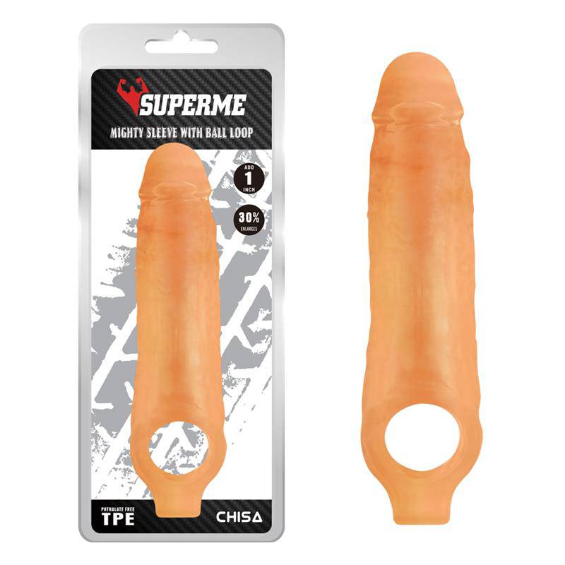 Mighty Sleeve With Ball Loop Flesh - secretsextoys.store