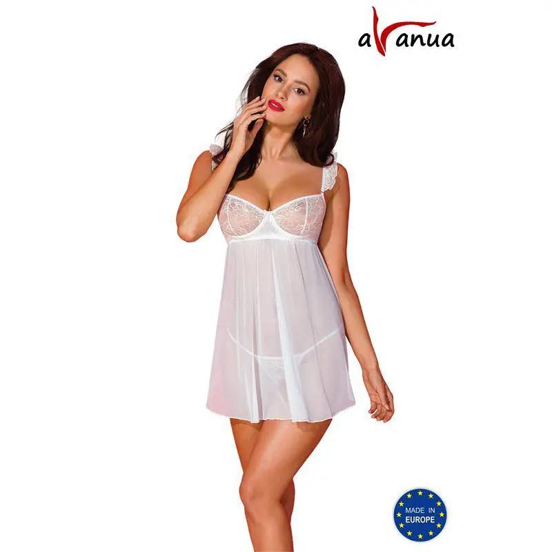 Milagros Chemise and Thong White - secretsextoys.store