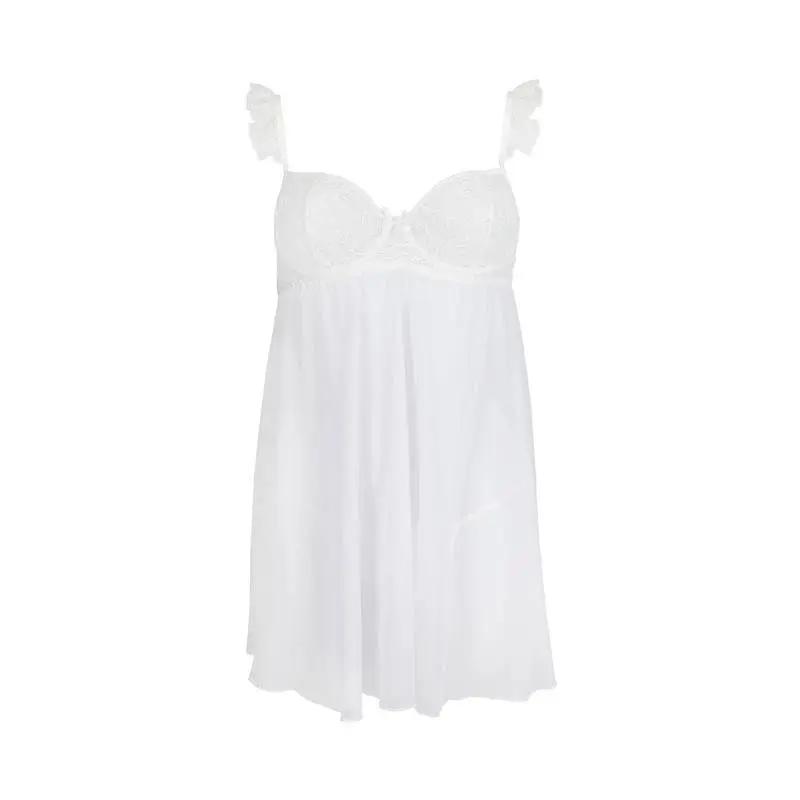Milagros Chemise and Thong White - secretsextoys.store
