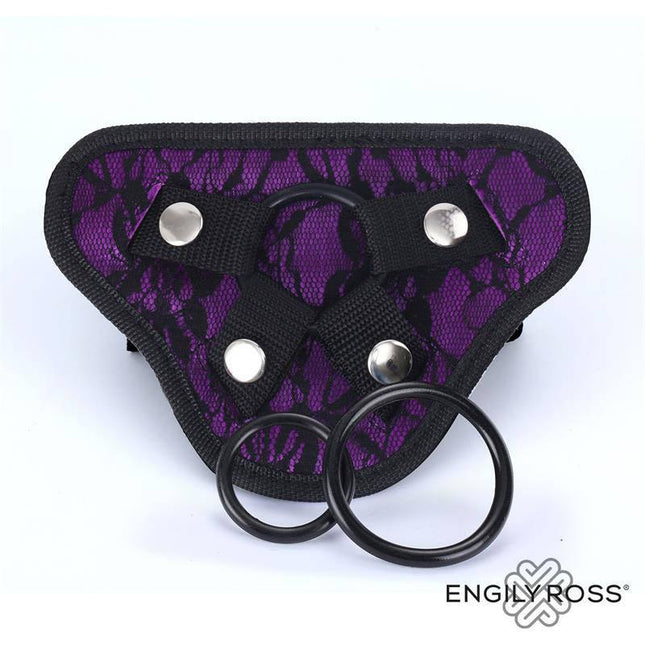 Miley Universal Adjustable Harness with 3 Silicone Rings Purple by Engily Ross
