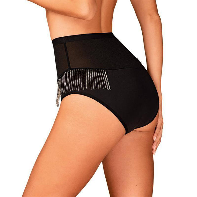Milladis Panties in black, high-waist design with unique embellishments, modern and sexy silhouette for confident everyday wear.
