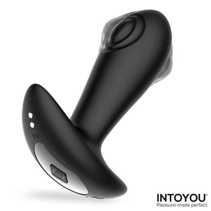 Milton Anal Plug with Remote Control by Intouyou, featuring a classic shape with an anchor-shaped base for secure and versatile pleasure.