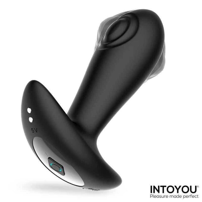 Milton Anal Plug with Remote Control by Intouyou, featuring a classic shape with an anchor-shaped base for secure and versatile pleasure.