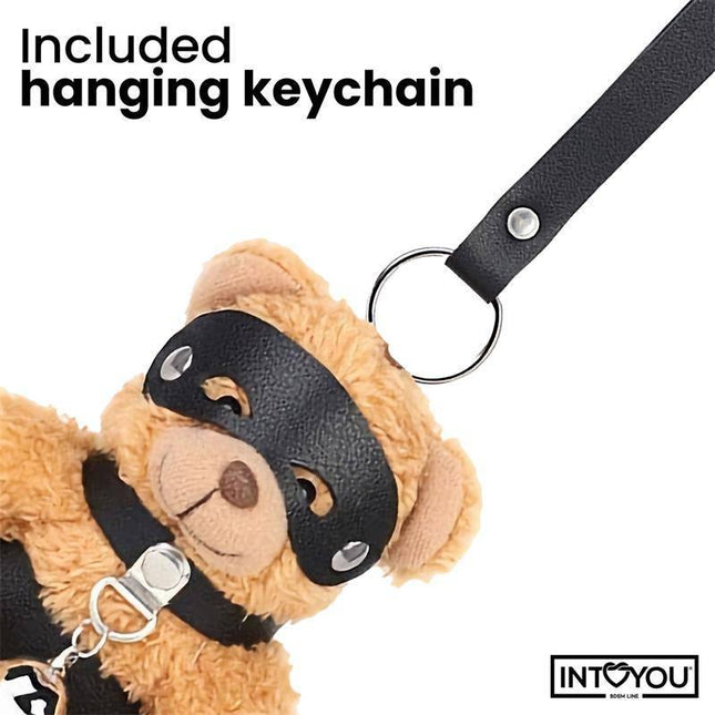 Mimi Keychain BDSM Teddy Bear with Collar and Bell featuring a cute teddy bear with vegan leather collar and hanging keychain.