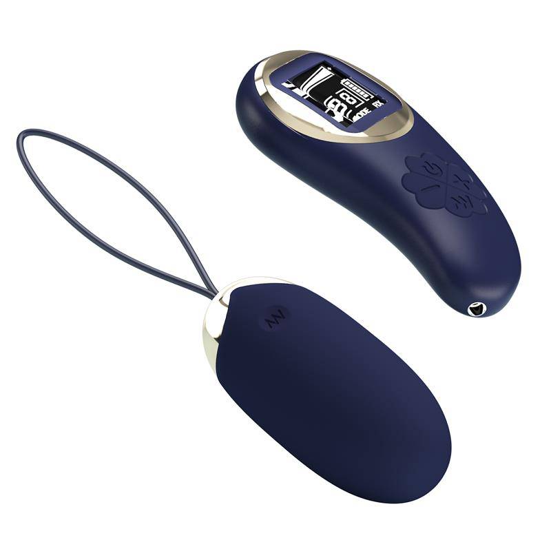 Mina Vibrating Egg with Digital Screem Remote control Blue - secretsextoys.store