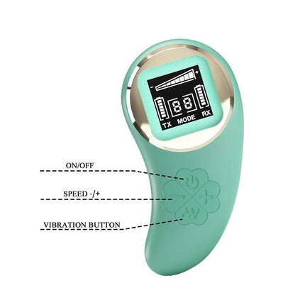 Mina Vibrating Egg with Digital Screen remote control green showing display and buttons