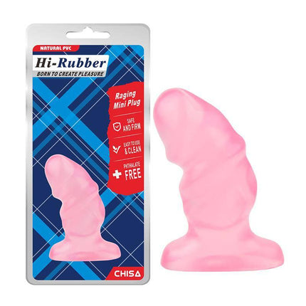 Mini Butt Plug Raging 3.6 in pink with packaging, made of natural PVC for beginners