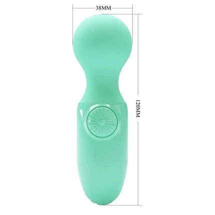 Mini Massager Little Cute Green in silicone, waterproof design, focus on ease of use and travel-friendly features.