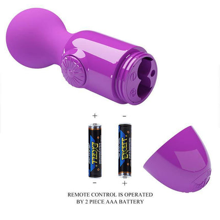 Mini Massager Little Cute Purple with battery compartment and AAA batteries included in the image.