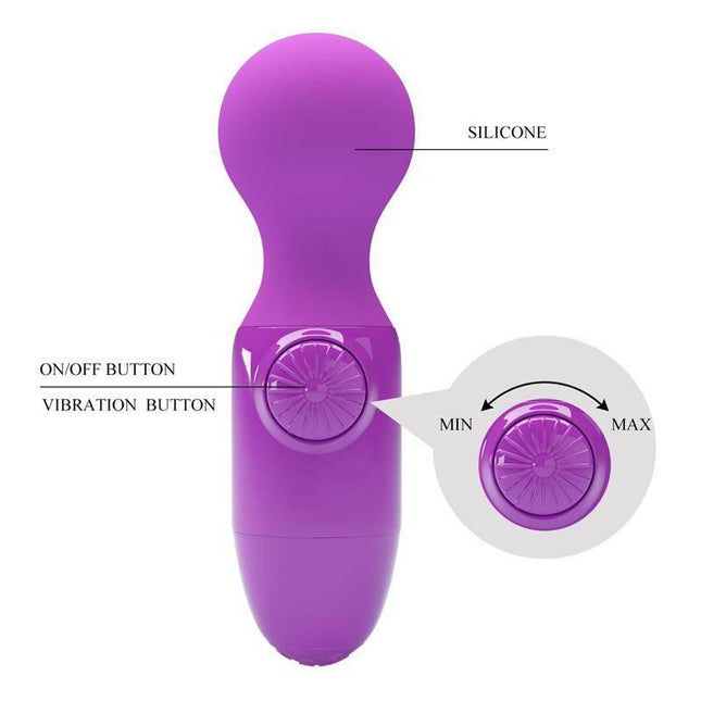 Mini Massager Little Cute Purple with silicone surface and adjustable vibration settings for portable relaxation and focused relief.