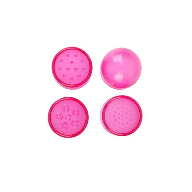 Pink interchangeable heads for mini massager with 3 heads, ideal for custom relief.