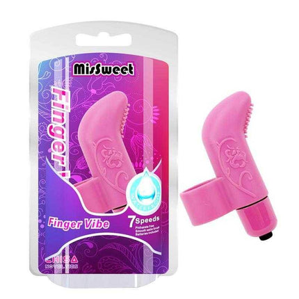 Mini Vibrator Waterproof Silicone 7-Function with finger-friendly design and 7 speeds, packaged in pink with intricate floral details.