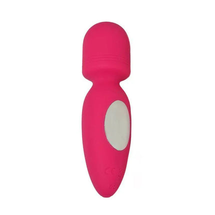 Valencia Pink Mini Wand Vibrator with 10 vibration modes and whisper-quiet motor for targeted stimulation.