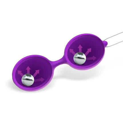 Misha Double Kegel Balls Silicone Purple for pelvic floor training and pleasure, featuring dual-ball soft-touch design and waterproof material.