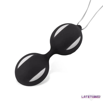 Misha Double Kegel Balls with Internal Weight by Latetobed, body-safe silicone for pelvic floor training, waterproof design.