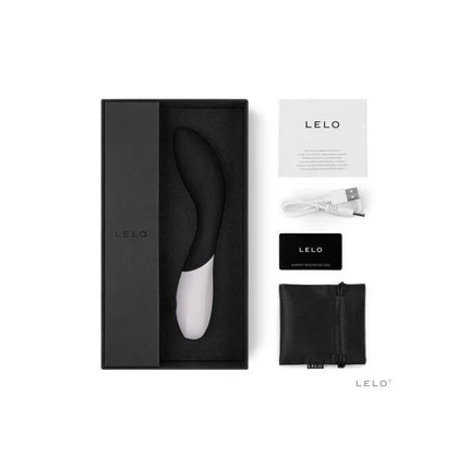MONA WAVE Black silicone and ABS stimulator in box with accessories