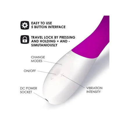 MONA WAVE Deep Rose stimulator with intuitive button interface for intensity control and mode changes