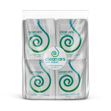 Monodose Hygienic Wipes with Aloe Vera 100 units package for intimate hygiene featuring Clean Ars branding.