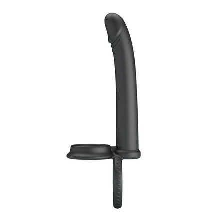 Moses Butt Plug with Cock Ring in black silicone for dual-function stimulation and extended arousal.