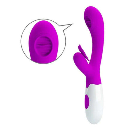 Purple Moth Vibe with Licking and Tickling featuring a butterfly-shaped clitoral stimulator and adjustable vibrating functions.