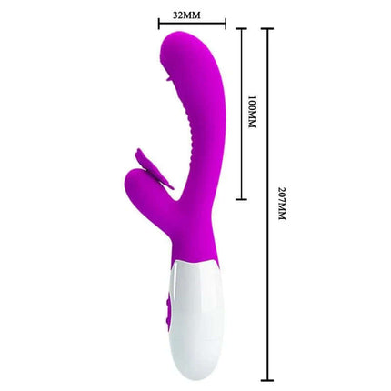 Moth Vibe with Licking and Tickling featuring ergonomic design and butterfly-shaped stimulator for intense pleasure.